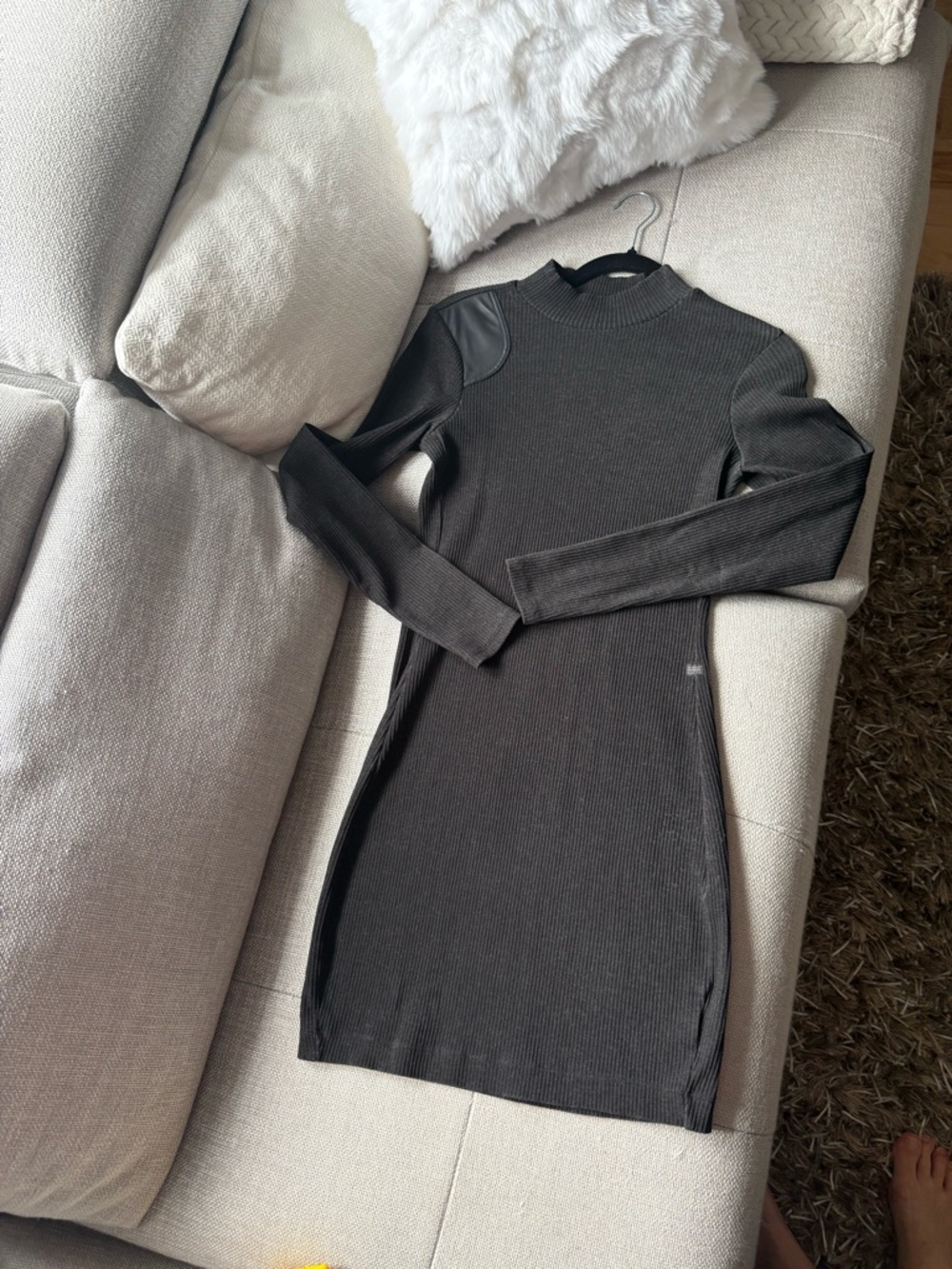 G-Star Black Ribbed Long Sleeve Dress